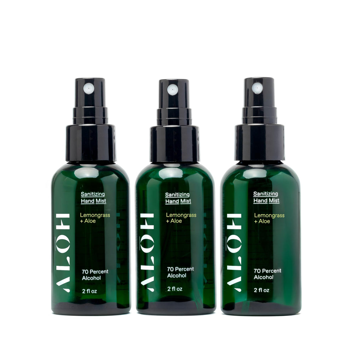 ALŌH hand sanitizer mist lemongrass 3-pack bottles for on-the-go cleansing