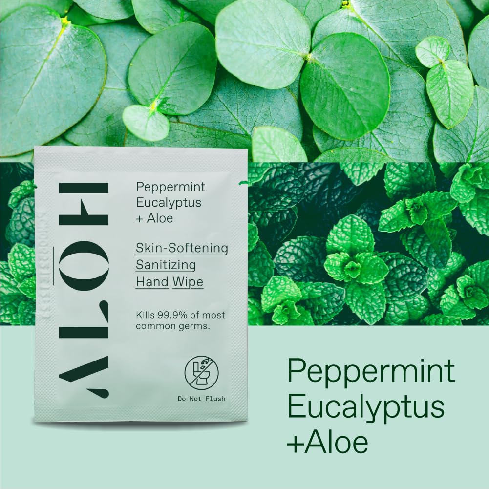 ALOH hand wipes velvety texture closeup highlights skin-friendly hydration.