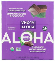 ALOHA plant-based protein snack image, convenient 1.98 oz serving.