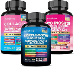 ALongDeng She Shines Set capsules close-up for daily balance and beauty support