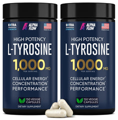 Alpha Flow L-Tyrosine 1000mg bottle cap showing a secure seal for daily focus