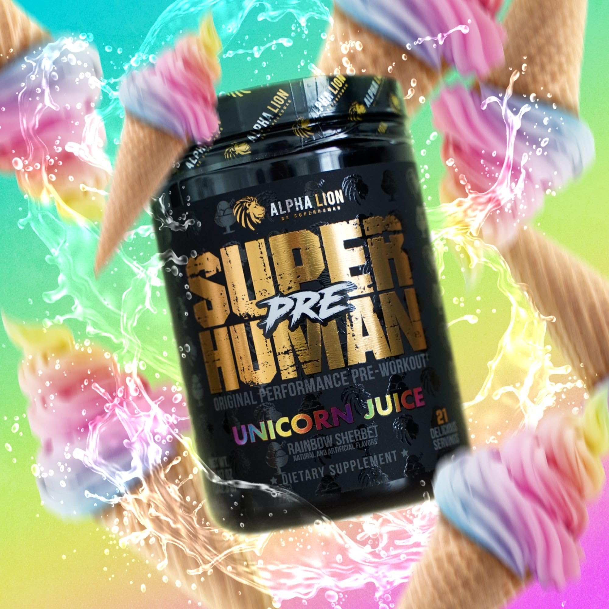 ALPHA LION athlete using pre-workout before training session