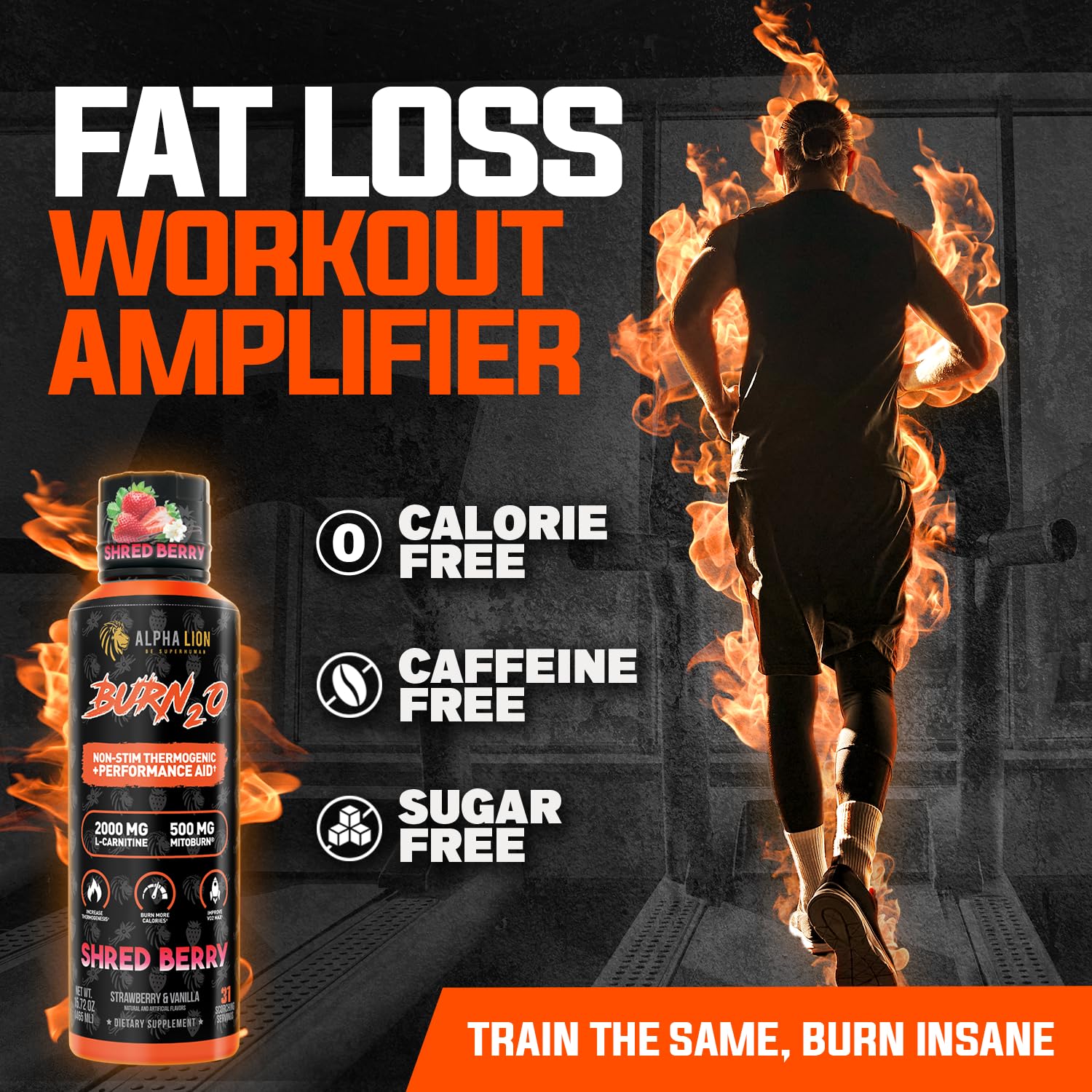 Burn2O Grapezilla flavor shot prepared for caffeine-free workouts