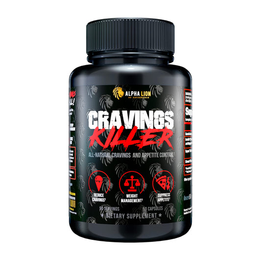 Alpha Lion Cravings Killer bottle front for natural appetite support and metabolism aid
