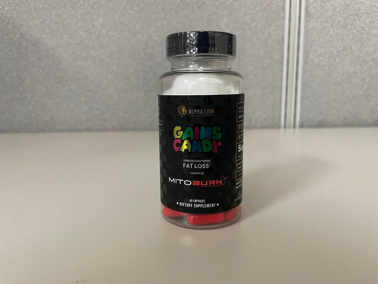 Person checking energy level after taking Gains Candy.