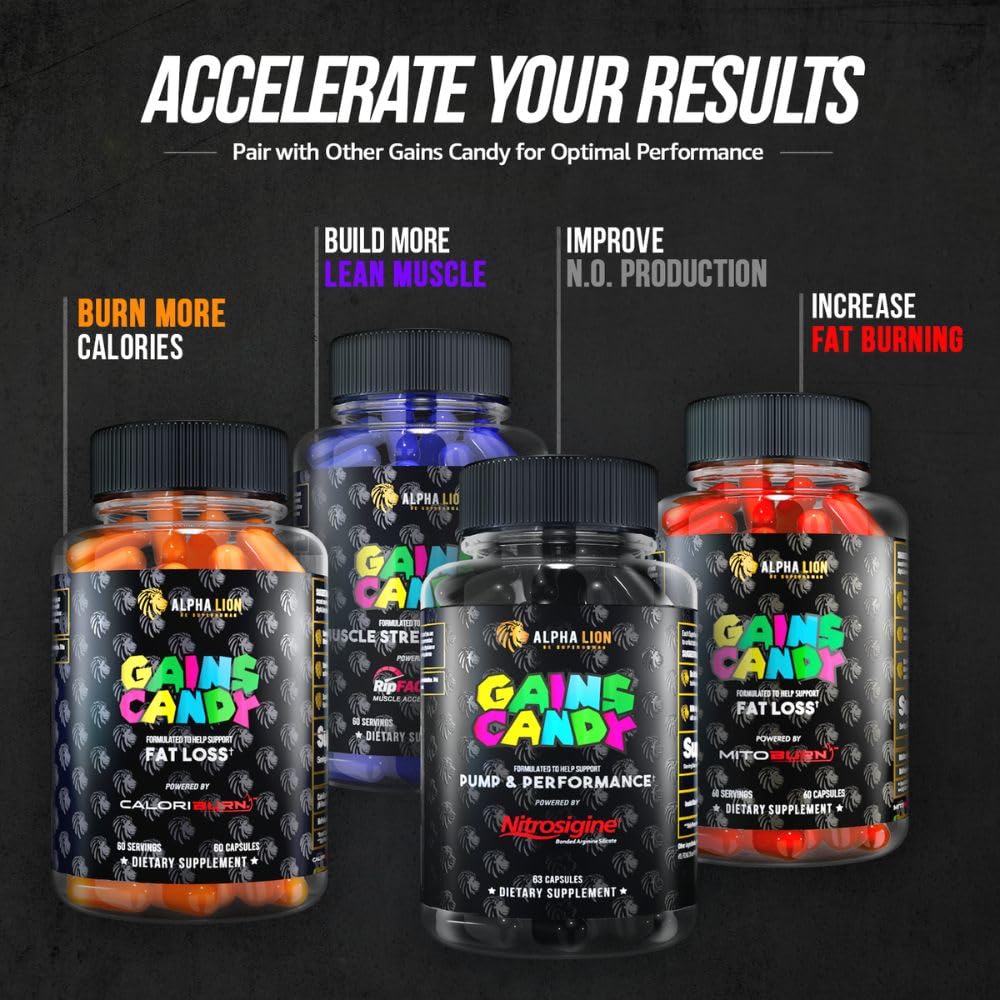 ALPHA LION Gains Candy workout bottle scene for training.