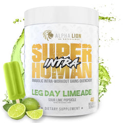 ALPHA LION Intra workout powder jar showing hydration and recovery support during training