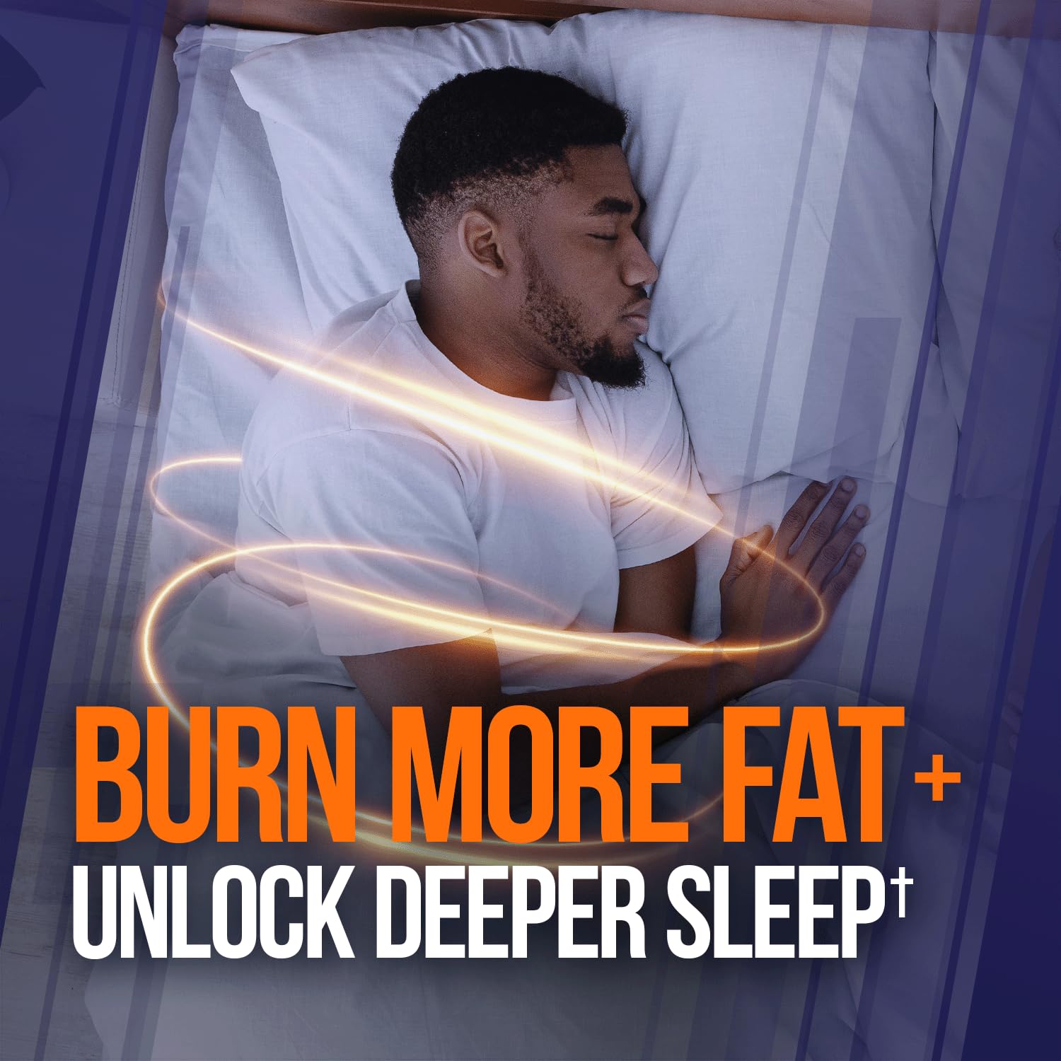 ALPHA LION Night Burn label detail highlights key benefits and dosage.