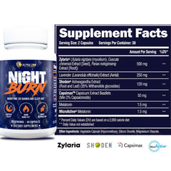 ALPHA LION Night Burn capsules being swallowed for convenience.
