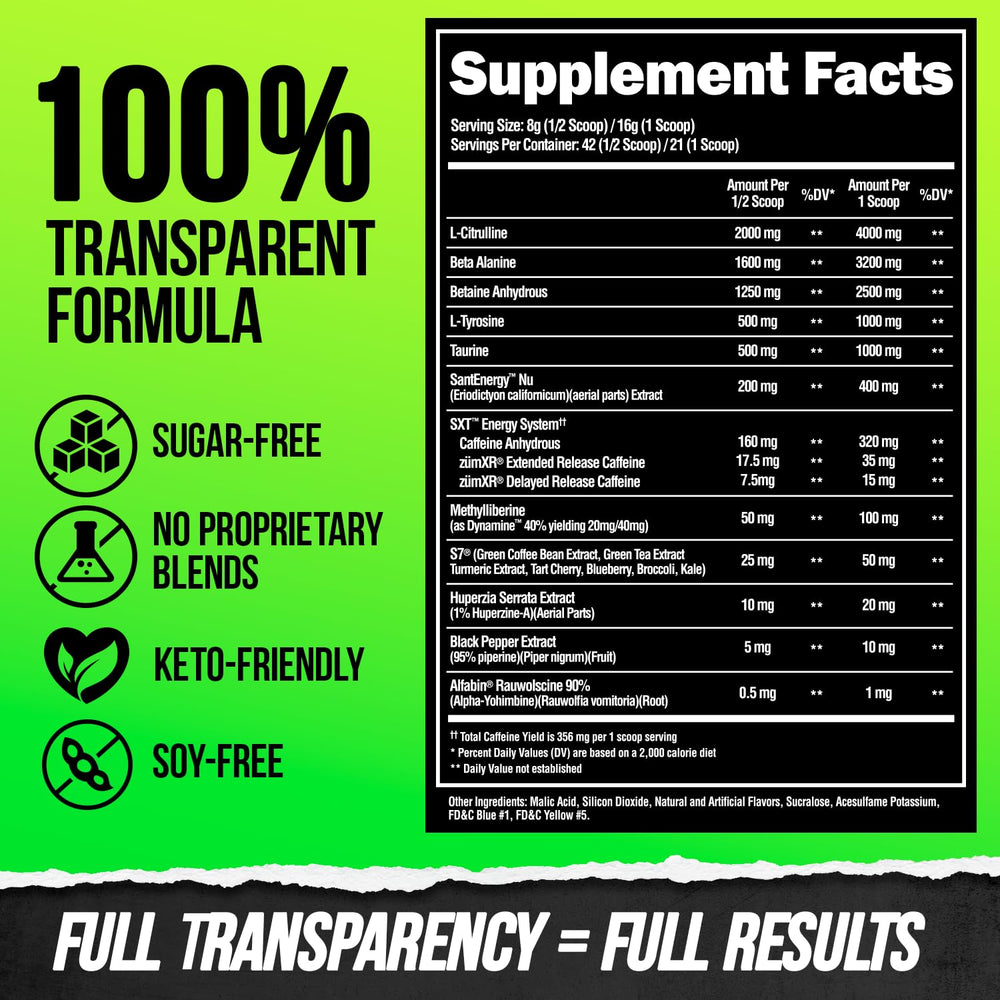 ALPHA LION Superhuman Extreme powder in sour gummy bear flavor for tasty energy.