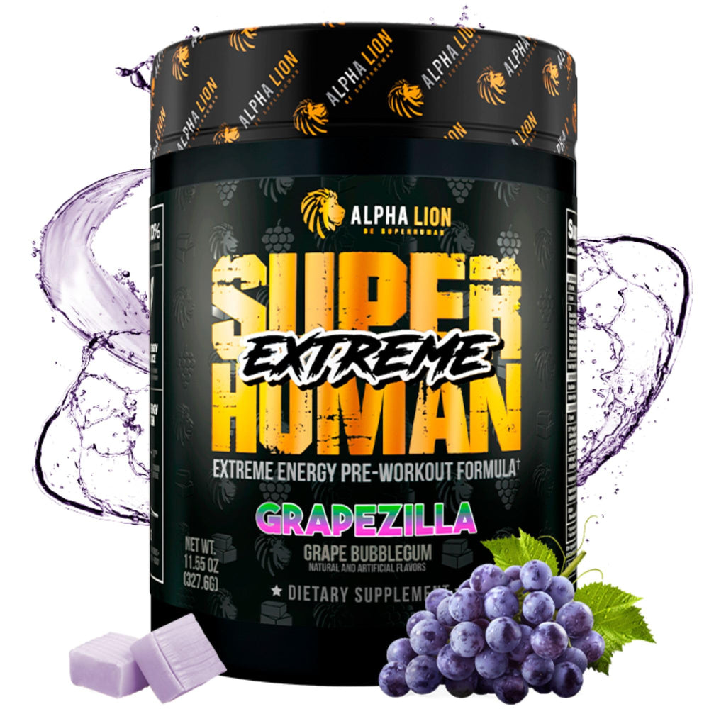 ALPHA LION Superhuman Extreme preworkout tub for high-intensity workouts