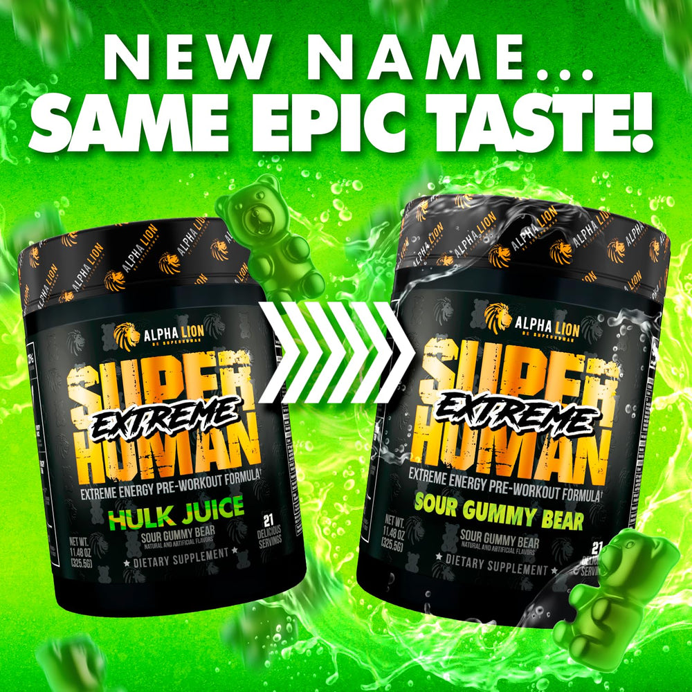 ALPHA LION Superhuman Extreme scoop shows convenient serving for workouts.