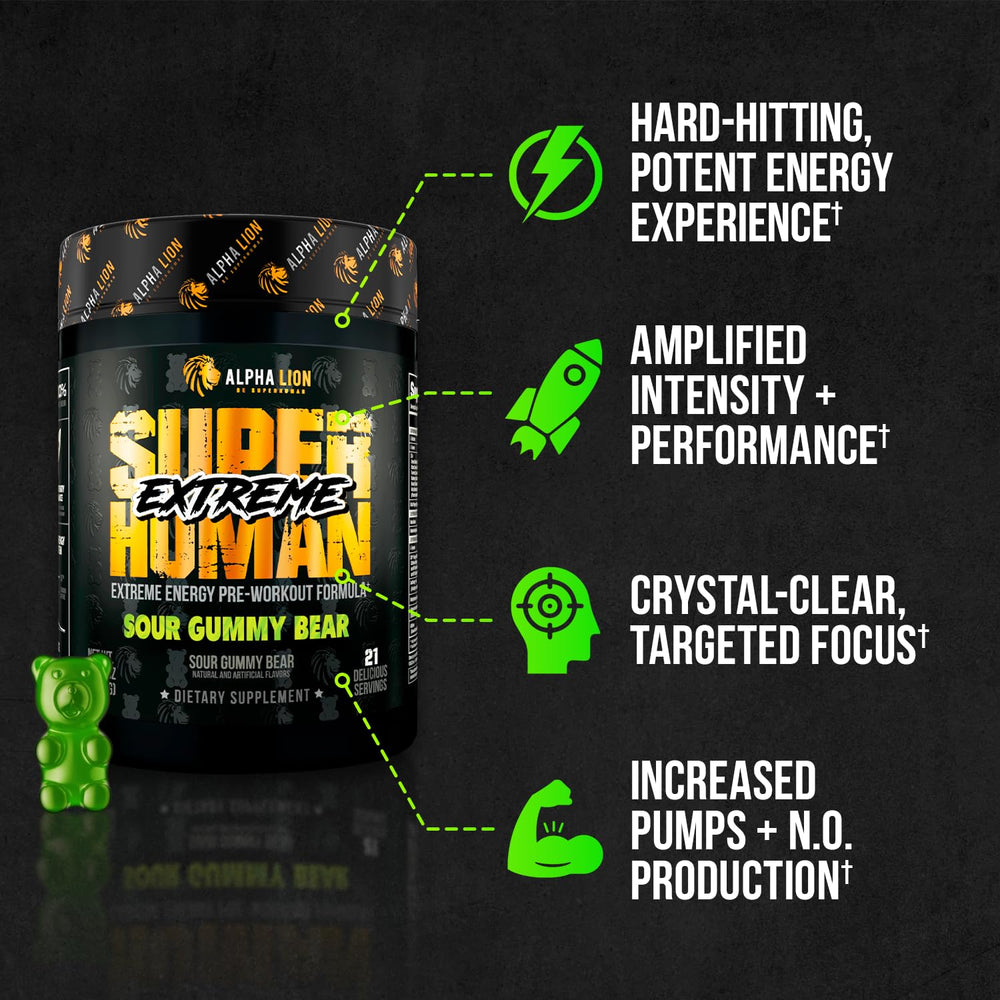 ALPHA LION Superhuman Extreme serving-size 21 highlights value and consistency.