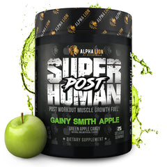 Alpha Lion Superhuman Post bottle for post-workout recovery and lean gains.