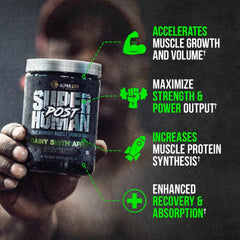 Alpha Lion Superhuman Post ingredients show creatine, leucine, and betaine for muscle support.