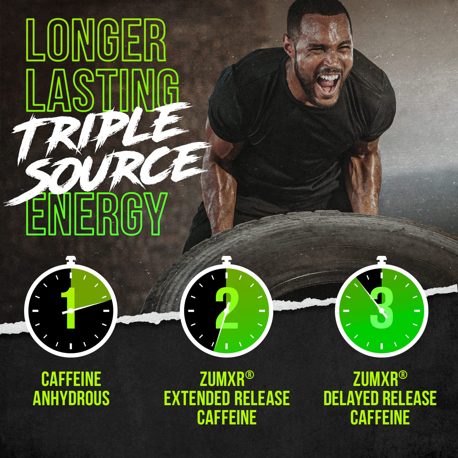 ALPHA LION powder in glass with water implies refreshing pre-workout ritual.