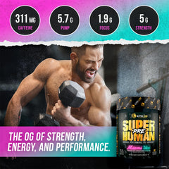 ALPHA LION Superhuman pre-workout pump visual highlights pump-focused design.