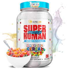 ALPHA LION Superhuman Whey bottle showcases pure isolate for post-workout recovery