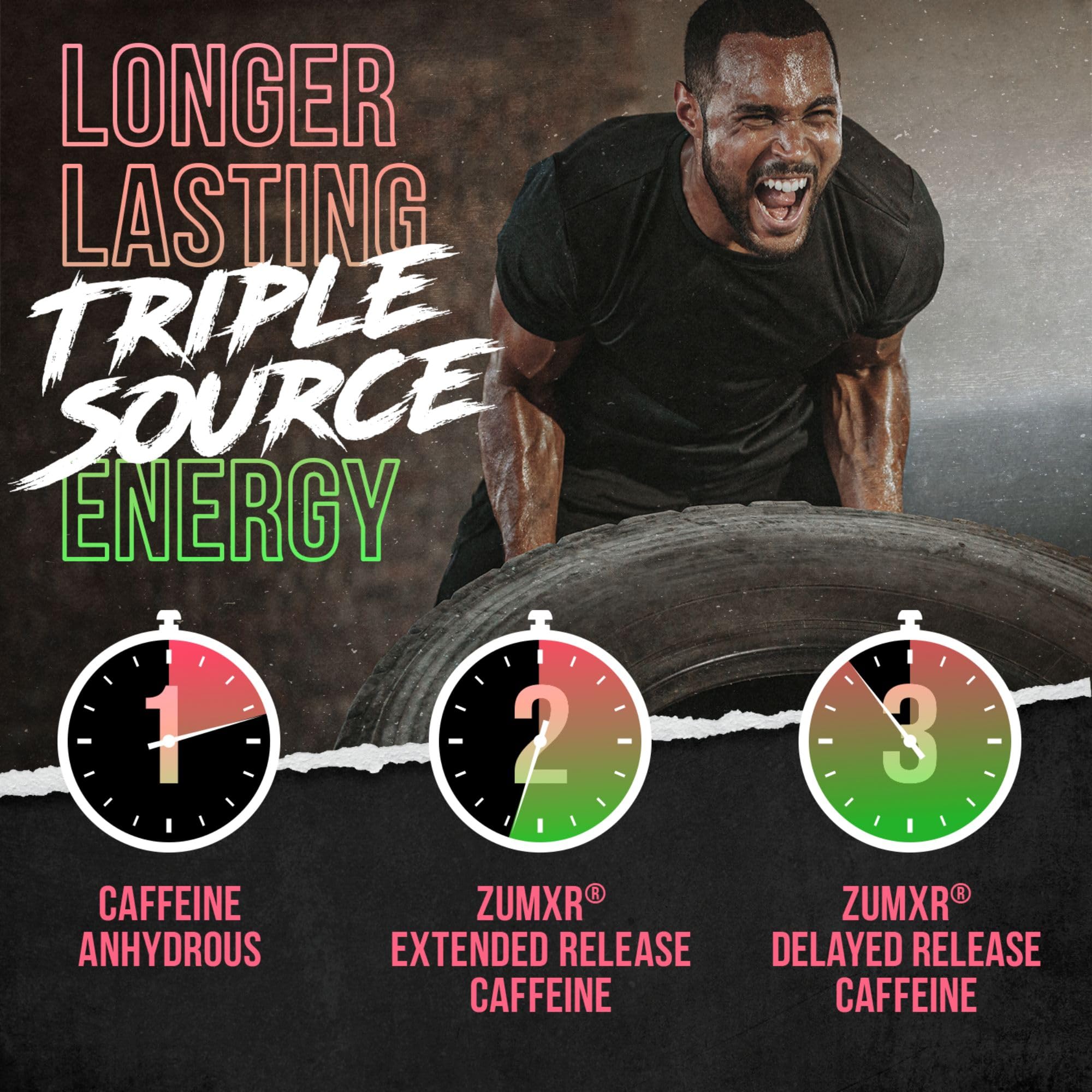 ALPHA LION SXT energy system graphic showing sustained focus and vigor