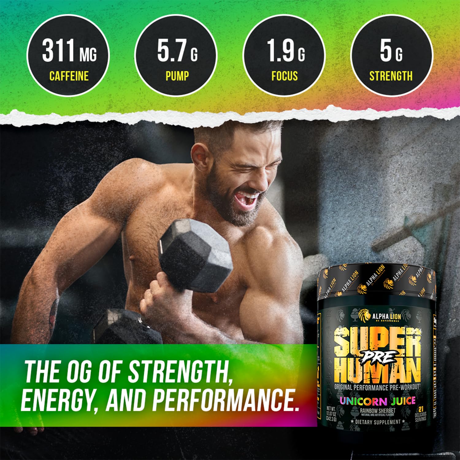 ALPHA LION tri-source caffeine matrix supports steady energy and focus