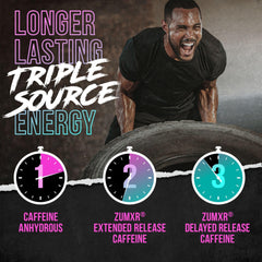Tri-source caffeine system on ALPHA LION label for sustained energy and focus.