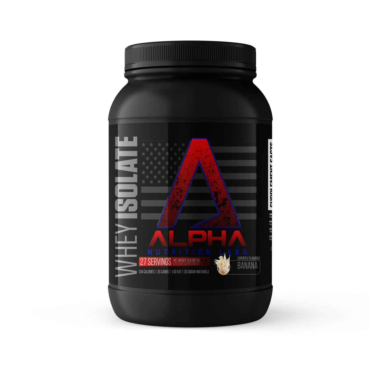 Alpha Nutrition Labs Banana Whey Isolate bottle pour for a quick protein boost
