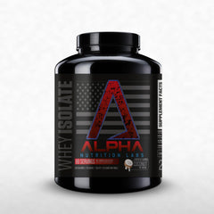 Alpha Nutrition Labs Whey Isolate Coconut tub for muscle support with fast-absorbing protein.
