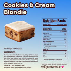 Alpha Prime Prime Bites cookies-cream-blondie wrapped for on-the-go flavor