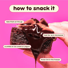 Brownie in a gym bag ready for a quick protein boost.