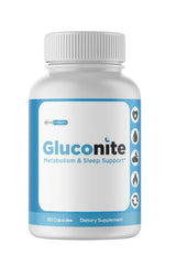 Alpha Pure Gluconite capsules closeup implies easy nightly use.