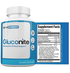 Alpha Pure Gluconite night routine image implies pre-bed support.