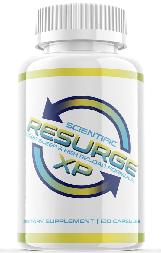 Alpha Pure Resurge deep sleep bottle with sleek label signaling nightly rest support.