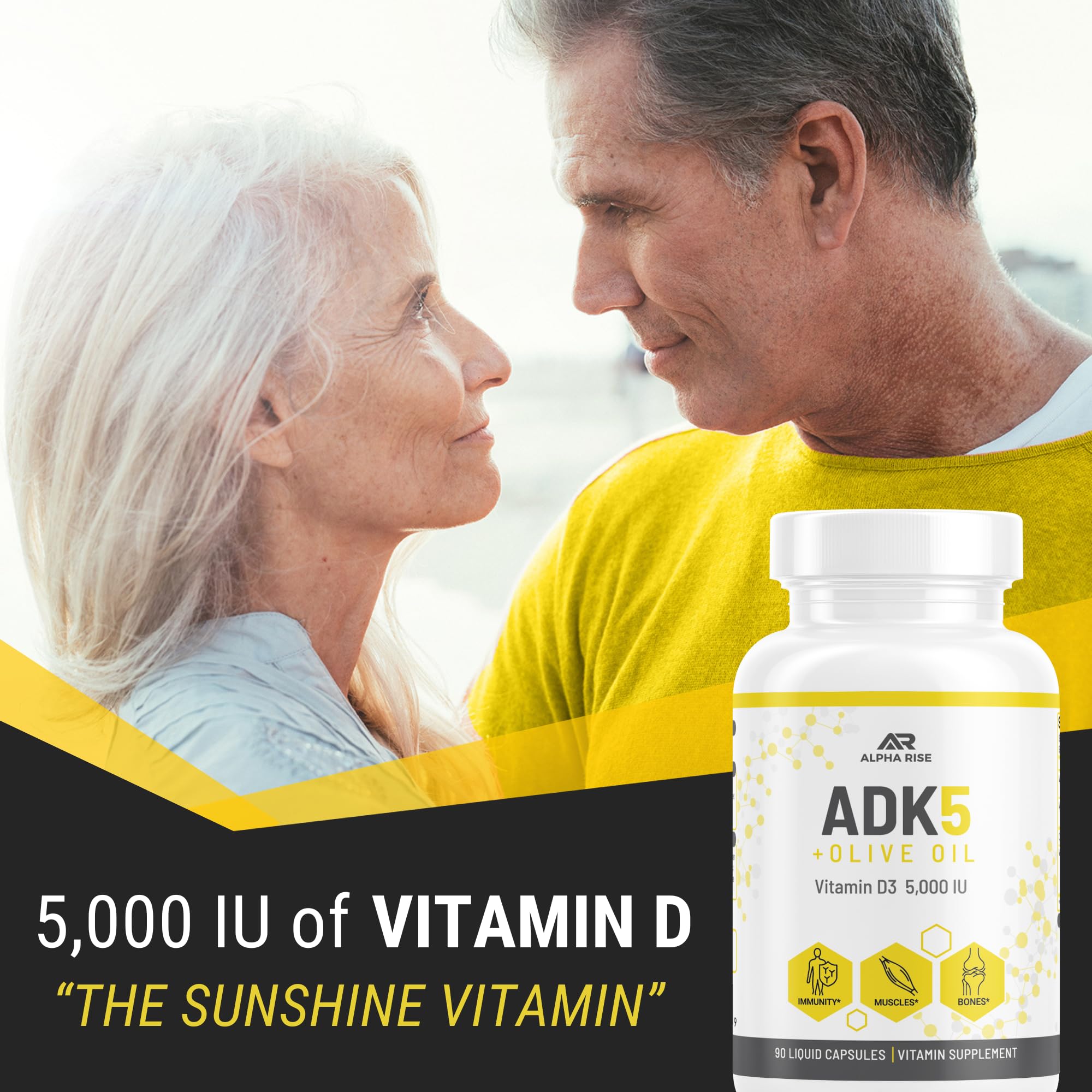 Alpha Rise ADK olive oil bottle emphasizes natural absorption boost
