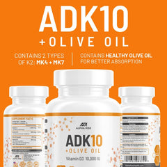 ALPHA RISE ADK10 olive oil visual suggesting enhanced absorption