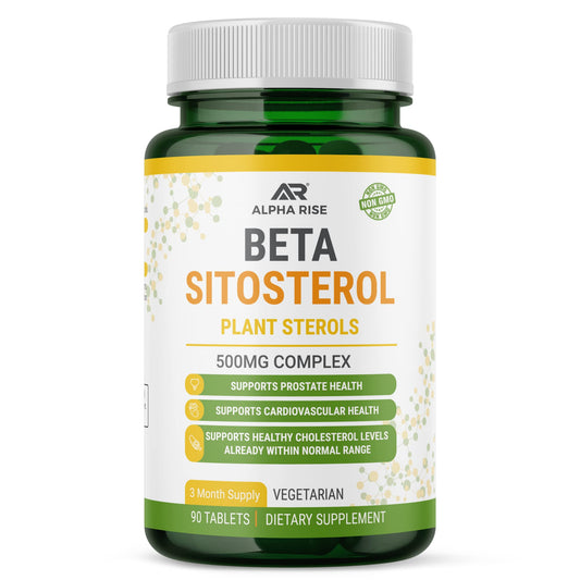 ALPHA RISE Beta Sitosterol 500mg tablets in a bottle for balanced wellness