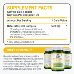 ALPHA RISE Beta Sitosterol packaging highlighting a 90-tablet supply