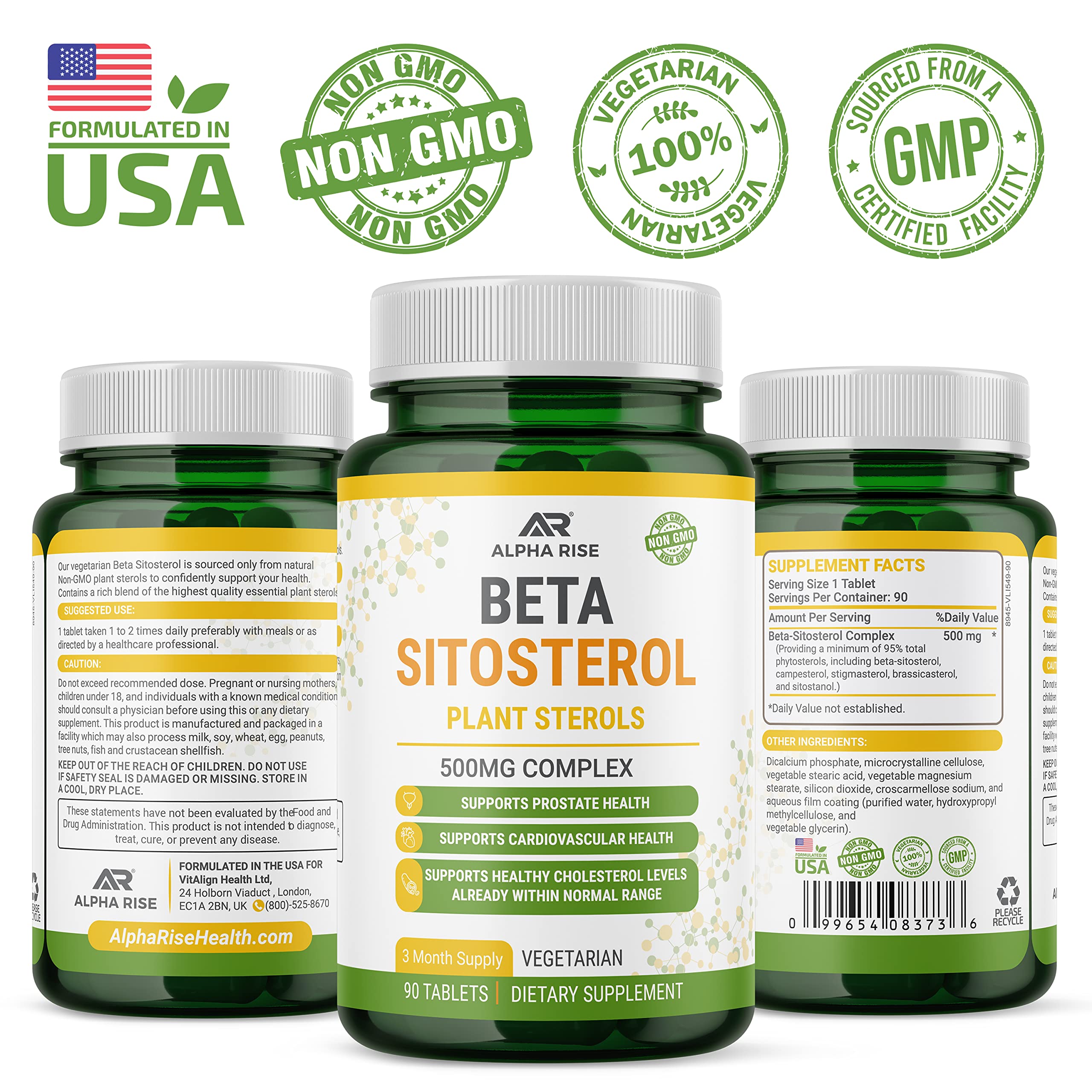 ALPHA RISE Vegetarian-friendly and non-GMO tablets for daily use