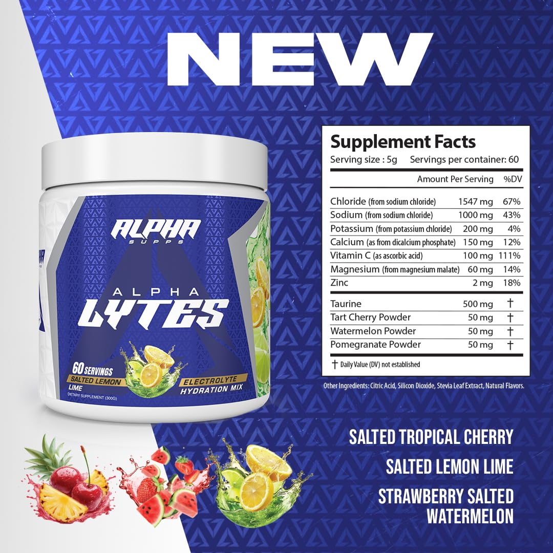 Glass of water with Alpha Lytes Salted Lemon Lime for daily hydration.