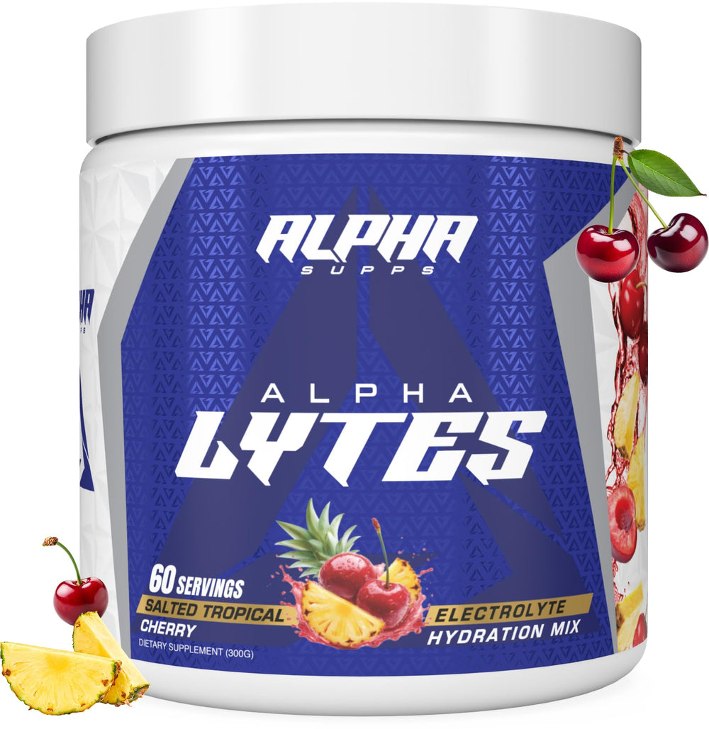 Alpha Supps Alpha Lytes packaging highlighting sugar-free hydration option for daily workouts.