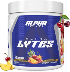 Alpha Supps Alpha Lytes packaging highlighting sugar-free hydration option for daily workouts.