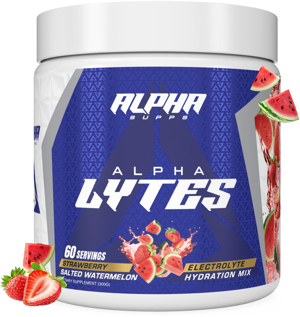 Alpha Supps Alpha Lytes powder scoop for quick, sugar-free hydration on the go.