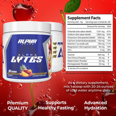 Alpha Lytes scoop illustrating precise dosing for quick on-the-go hydration.
