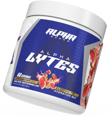 Stirring spoon with Alpha Lytes highlights easy mixing and electrolyte intake.