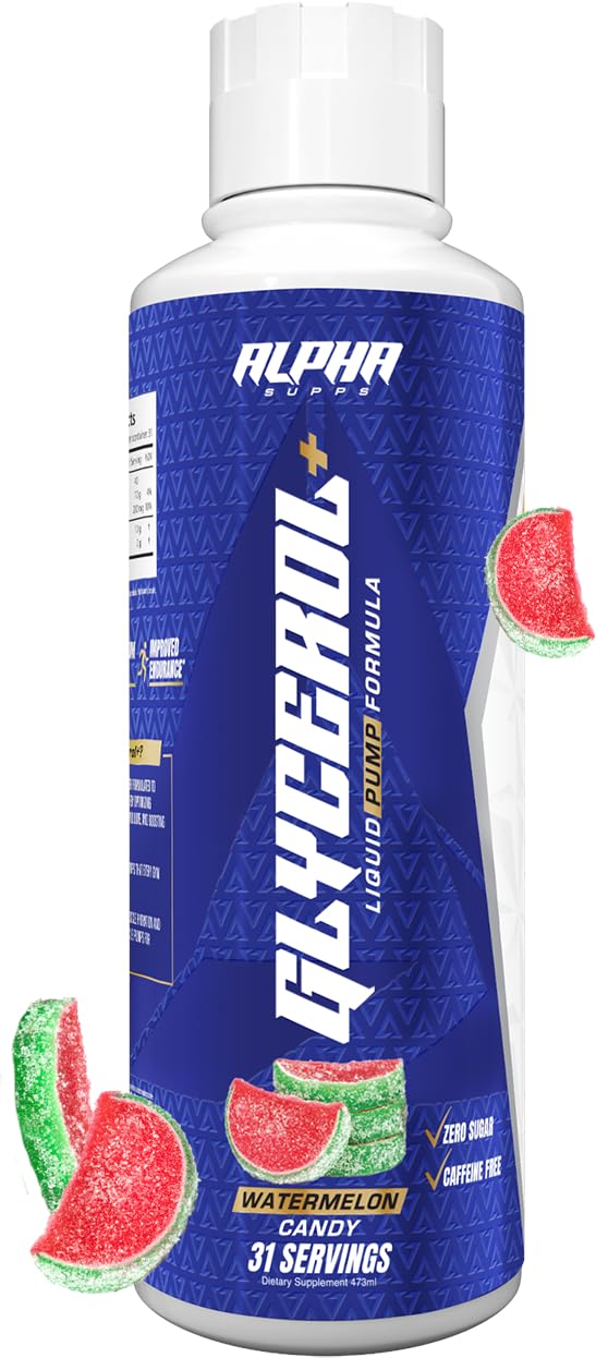 Alpha Supps Glycerol+ bottle showing hydration and pumps