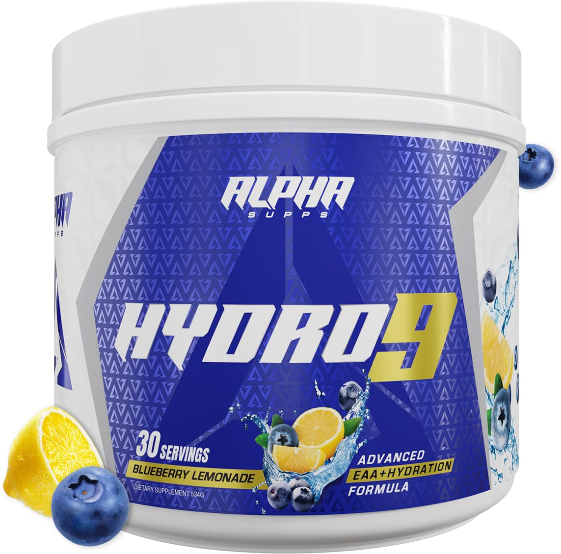 Alpha Supps Hydro 9 amino acids bottle supports hydration and recovery during workouts