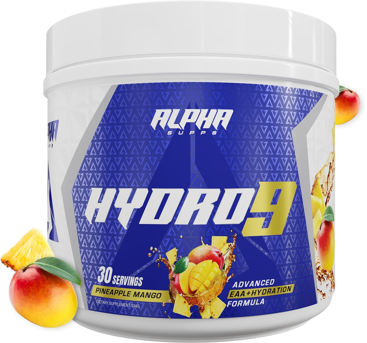 Alpha Supps Hydro 9 Aminos pineapple mango pour boosts hydration during workouts.