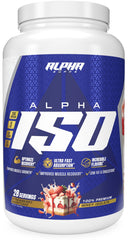 Back view of Alpha Supps ISO bottle showing ingredients.