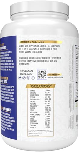 Alpha Supps ISO vanilla ice cream flavor close-up highlights a tasty gluten-free protein option.