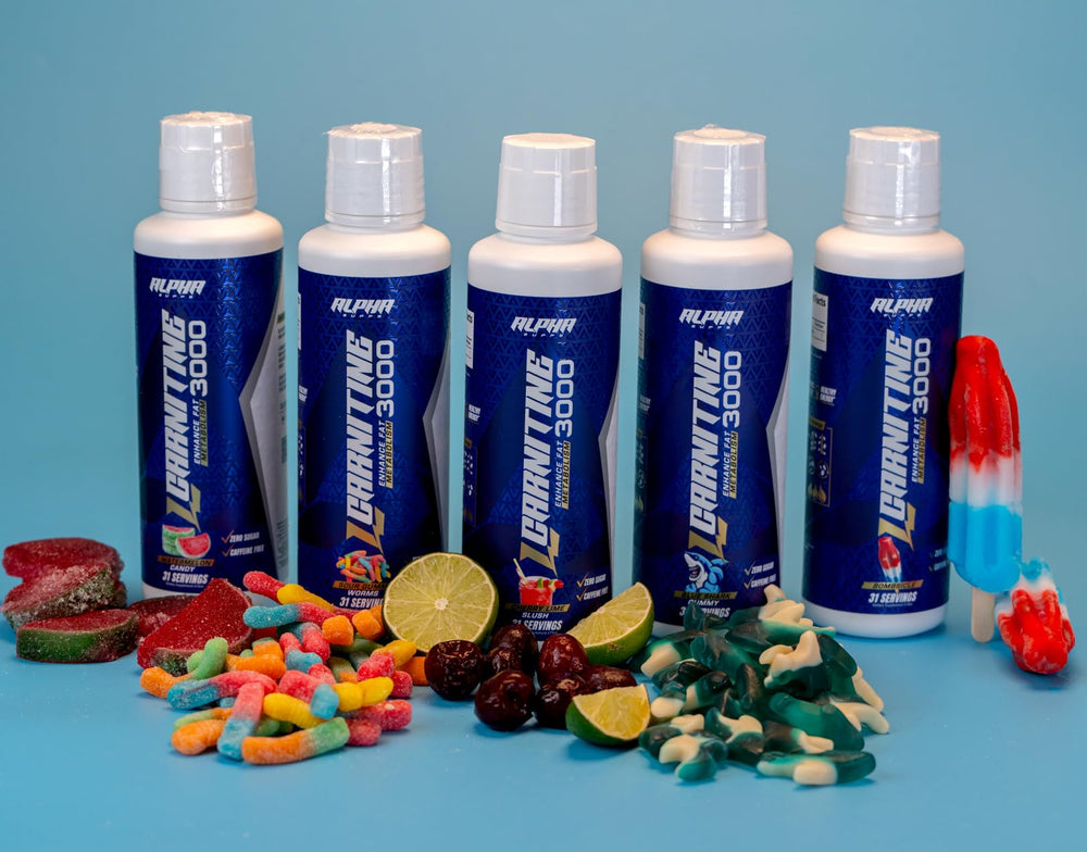 Alpha Supps L-Carnitine Liquid 3000 lifestyle shot with healthy routine.