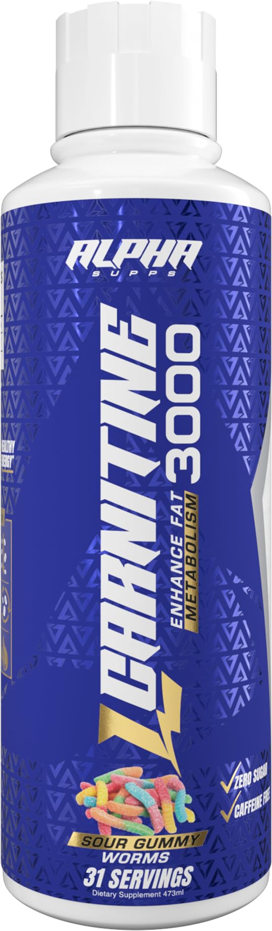 Alpha Supps L-Carnitine Liquid 3000 pre-workout scenario on desk.